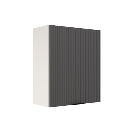 Шкаф верхний ШВ 600-1 Корпус: ЛДСП белый 16мм; фасад: фрезеровка Норд Line, МДФ софт смок 16 мм