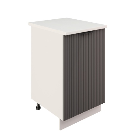 Шкаф нижний ШН 500 Корпус: ЛДСП белый 16мм; фасад: фрезеровка Норд Line, МДФ софт маренго 16 мм