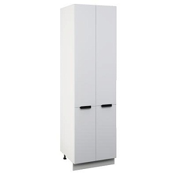 Пенал П2 600 Корпус: ЛДСП белый 16мм; фасад: фрезеровка Норд, МДФ софт даймонд 16 мм