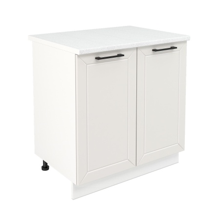 Шкаф нижний ШН 800 Корпус: ЛДСП белый 16мм; фасад: фрезеровка Кельн, МДФ софт айвори 16 мм