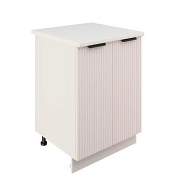 Шкаф нижний ШН 600 Корпус: ЛДСП белый 16мм; фасад: фрезеровка Норд Line, МДФ софт даймонд 16 мм