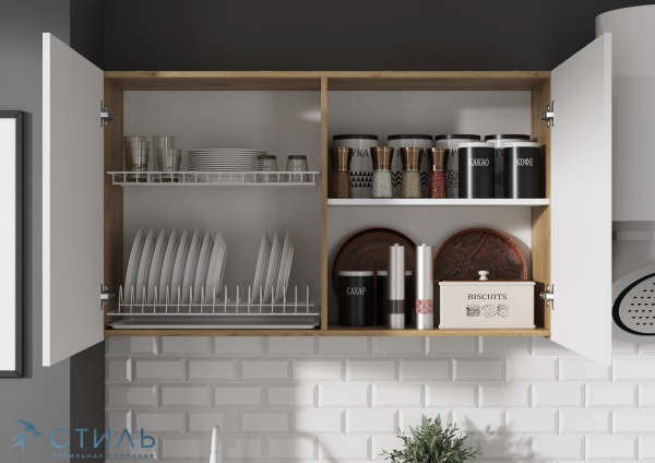 КВИК-СТЕП Кухня 1.2 м. Корпус - Дуб Крафт золотой К003  Фасад ЛДСП - Белый (Шагрень)