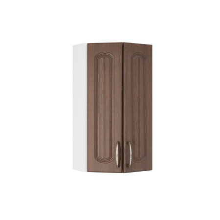 Шкаф верхний торцевой ШВТ 360 Корпус: ЛДСП белый 16мм; фасад: фрезеровка Гренада, МДФ бразильский орех 16мм