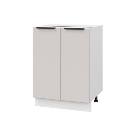 Шкаф нижний ШН 600 Корпус: ЛДСП белый 16мм; фасад: фрезеровка Оливия, МДФ моно керамика 16 мм