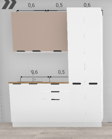 Кухня Норд Софт даймонд / Софт латте 1,1 м + пенал 600 (4624)