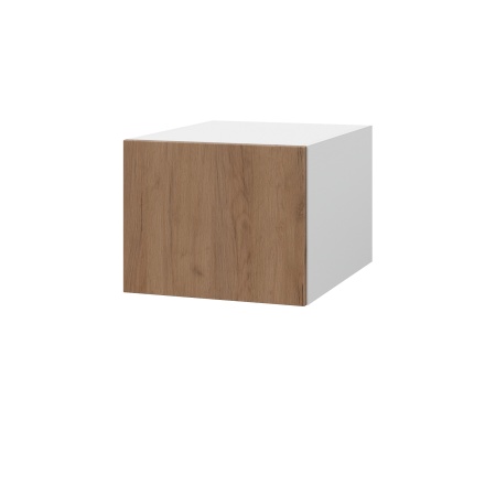 Шкаф верхний  антресоль ШВА 450 Корпус: ЛДСП белый 16мм; фасад: фрезеровка Оливия, ЛДСП дуб крафт табачный 16 мм