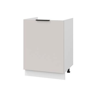 Шкаф нижний под мойку ШНМ 600-1 Корпус: ЛДСП белый 16мм; фасад: фрезеровка Оливия, МДФ моно керамика 16 мм