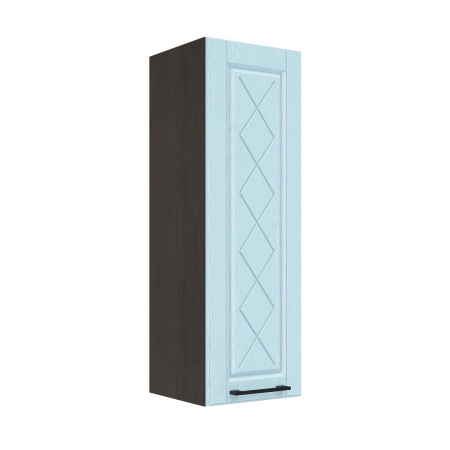 Шкаф верхний (премьер) ШВ 300Н Корпус: ЛДСП венге 16мм; фасад: фрезеровка Барселона, МДФ голубой тик 16мм