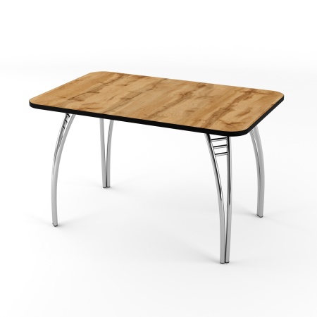 Стол Паук раздвижной В1, ЛДСП (1100*700*400) Дуб Вотан, КРОМКА: дуб вотан / Хром