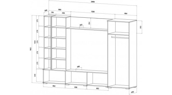 Гостиная Леванте Дуб вотан / Графит