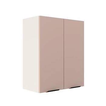 Шкаф верхний ШВ 600 Корпус: ЛДСП белый 16мм; фасад: фрезеровка Норд, МДФ софт какао 16 мм