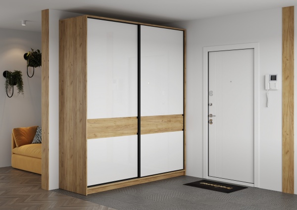 БОСТОН ШК-005 Шкаф-купе МДФ (Комплект) Дуб Крафт золотой / Белый