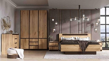 Модульная спальня Бостон Дуб Вотан / Венге Модульная спальня Бостон Дуб Вотан / Венге