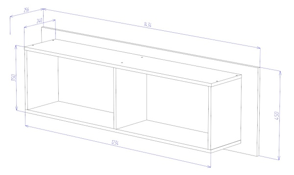 Бостон Антресоль АН-02 Анкор светлый / Венге
