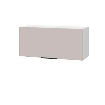 Шкаф верхний горизонтальный ШВГ 800 Корпус: ЛДСП белый 16мм; фасад: фрезеровка Оливия, МДФ сиена тауп 16 мм