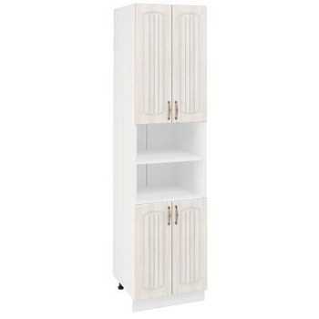 Пенал (премьер) ПД600Н-22 Корпус: ЛДСП белый 16мм; фасад: фрезеровка Гренада, МДФ сандал 16мм