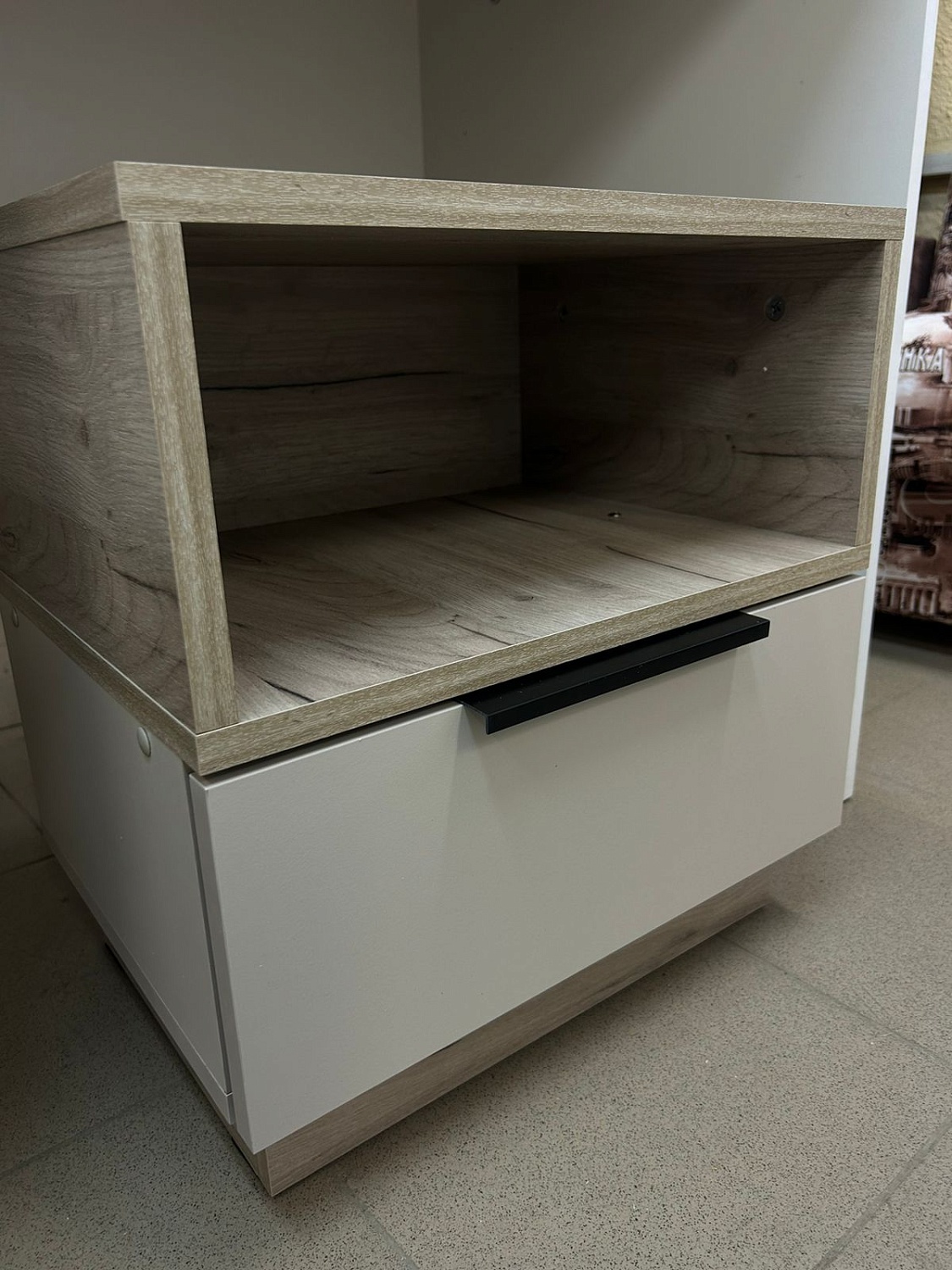 БОХО Тумба прикроватная ТМ-002 Дуб крафт серый / Кашемир