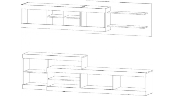 Гостиная Бьёрк Дуб вотан / Цемент темный
