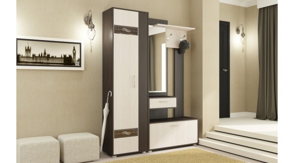 Шкаф-пенал Инфинити Венге / Анкор светлый