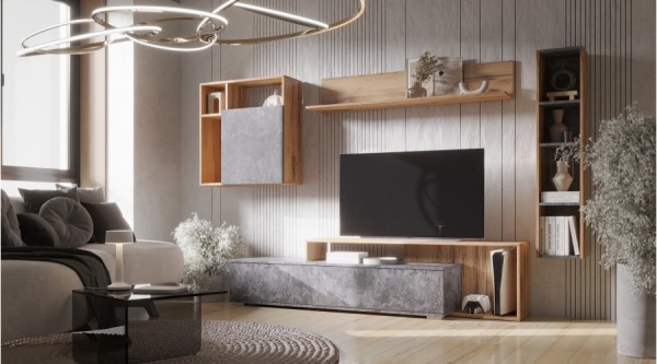 Даллас Шкаф универсальный Дуб вотан / Цемент темный Даллас Шкаф универсальный Дуб вотан / Цемент темный