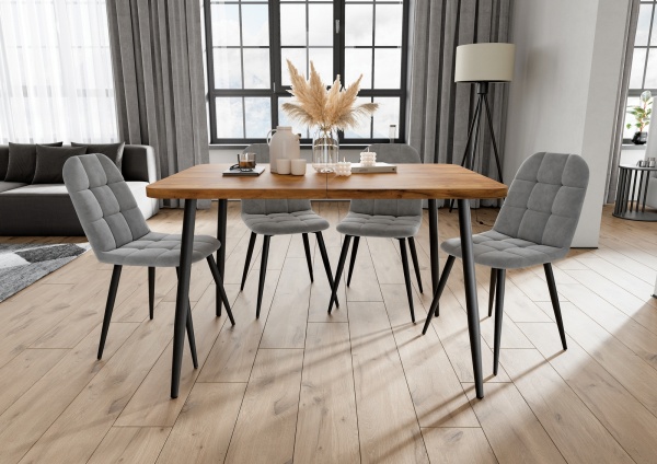 Стол Корсика 32 CRAFT М бабочка В1, ЛДСП (1200*800*380) Таксония Медовая / черный/ПВХ Таксония Медовая