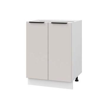 Шкаф нижний ШН 600 Корпус: ЛДСП белый 16мм; фасад: фрезеровка Оливия, МДФ моно керамика 16 мм