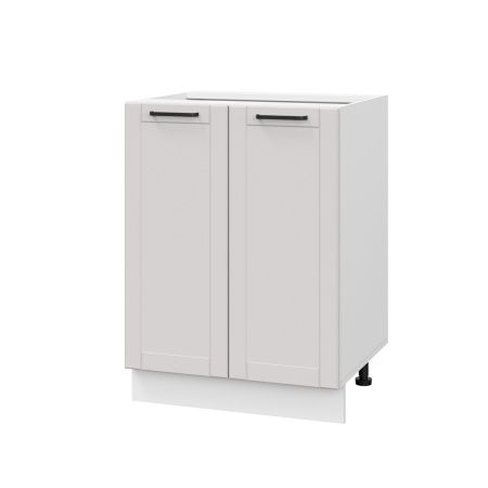 Шкаф нижний ШН 600 Корпус: ЛДСП белый 16мм; фасад: фрезеровка Диада, МДФ лофт крем 16 мм