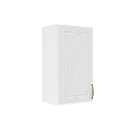 Шкаф верхний ШВ 400 Корпус: ЛДСП белый 16мм; фасад: фрезеровка Лондон, МДФ дуб белый 16мм