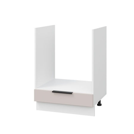 Шкаф нижний духовой ШНД 600 Корпус: ЛДСП белый 16мм; фасад: фрезеровка Оливия, МДФ сиена тауп 16 мм