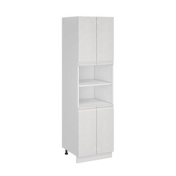 Пенал ПД600-22 Корпус: ЛДСП белый 16мм; фасад: фрезеровка Бруклин, МДФ бетон белый 16 мм