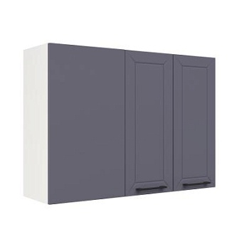 Шкаф верхний угловой ШВУП 1000 Корпус: ЛДСП белый 16мм; фасад: фрезеровка Кельн, МДФ софт маренго 16 мм