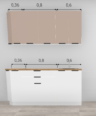 Кухня Норд Софт даймонд / Софт латте 1,76 м (4620)