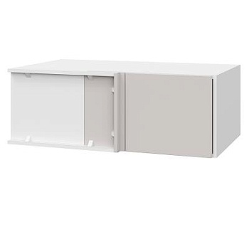 Шкаф верхний угловой антресоль ШВУА 1000 Корпус: ЛДСП белый 16мм; фасад: фрезеровка Оливия, МДФ моно керамика 16 мм