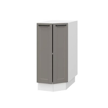 Шкаф нижний торцевой ШНТ 360 Корпус: ЛДСП белый 16мм; фасад: фрезеровка Диада, МДФ лофт кварц 16 мм