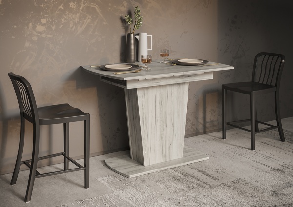 Стол обеденный Дуб крафт белый/дуб крафт белый