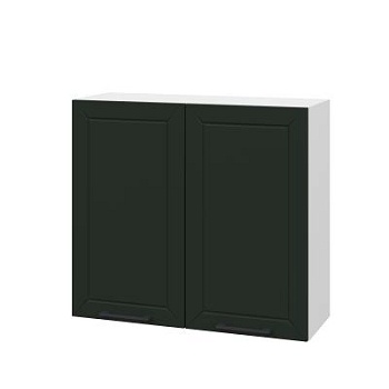 Шкаф верхний ШВ 800 Корпус: ЛДСП белый 16мм; фасад: фрезеровка Кельн, МДФ софт пихтовый зеленый 16 мм