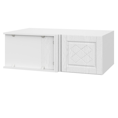 Шкаф верхний угловой антресоль ШВУА 1000 Барселона белый массив (МДФ 16мм МС София)