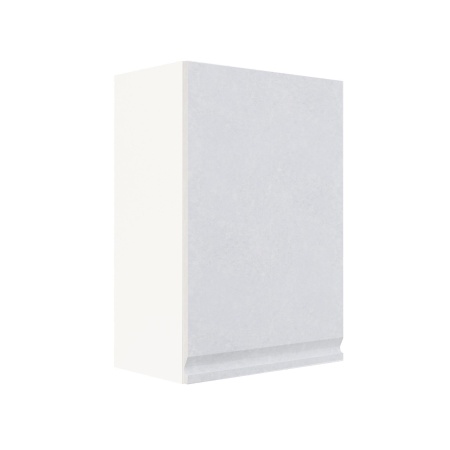 Шкаф верхний ШВ 500 Корпус: ЛДСП белый 16мм; фасад: фрезеровка Бруклин, МДФ бетон белый 16мм