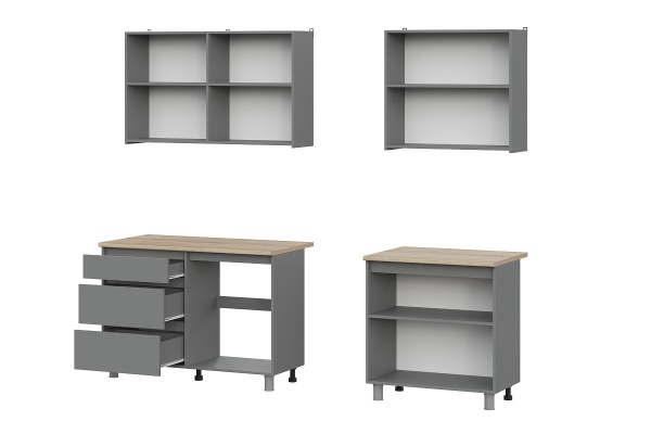 Кухонный гарнитур "Денвер" 2,0м Графит серый/Дуб Сонома