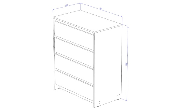 Бостон Комод 4 ящика Анкор светлый / Венге