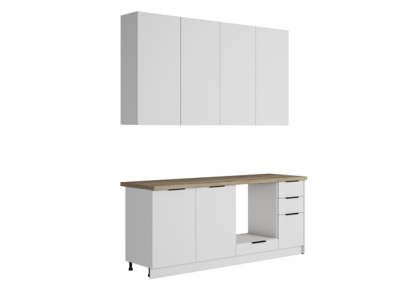 HOMA Кухня 2,0 м Шагрень белая / Шагрень белая