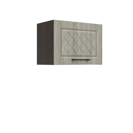 Шкаф верхний горизонтальный ШВГ 500 Корпус: ЛДСП венге 16мм; фасад: фрезеровка Барселона, МДФ седой клен 16мм