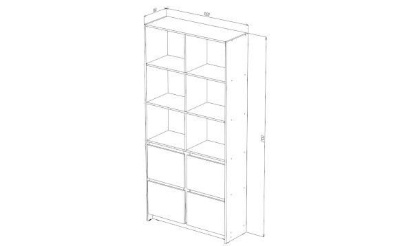 Бостон Стеллаж большой Анкор светлый / Венге