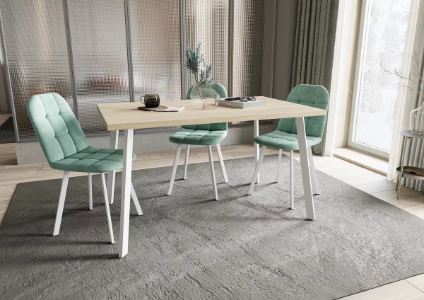 Стол Дублин 32 CRAFT бабочка В2, ЛДСП (1200*800*380) Туя / Белый