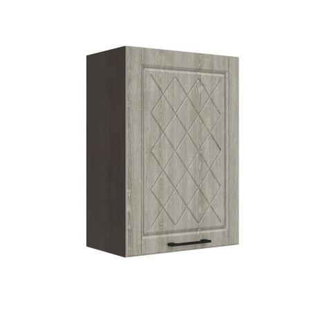 Шкаф верхний ШВ 500 Корпус: ЛДСП венге 16мм; фасад: фрезеровка Барселона, МДФ седой клен 16мм