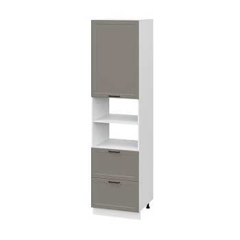 Пенал (премьер) ПД600Н-12Я Корпус: ЛДСП белый 16мм; фасад: фрезеровка Диада, МДФ лофт кварц 16 мм