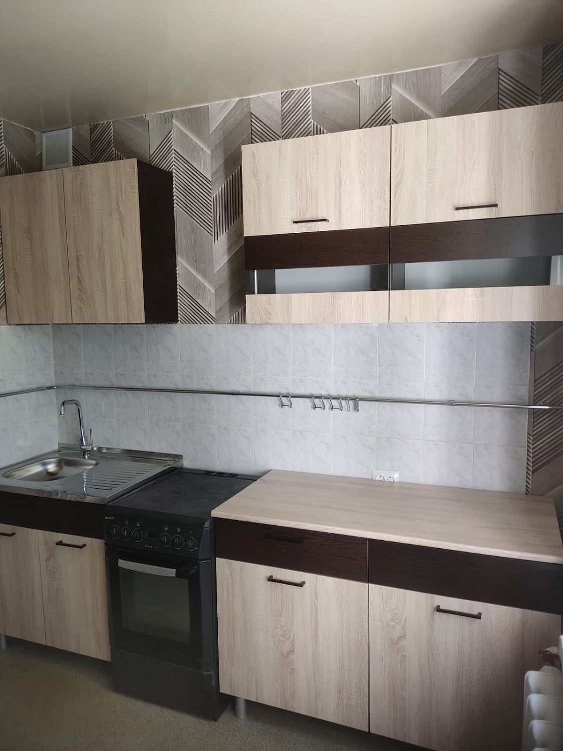 Кухонный гарнитур "Босфор" (2м) Дуб Венге/Дуб Сонома