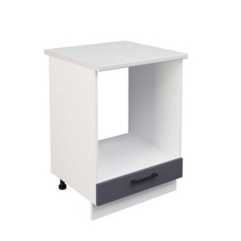 Шкаф нижний духовой ШНД 600 Корпус: ЛДСП белый 16мм; фасад: фрезеровка Кельн, МДФ софт смок 16мм