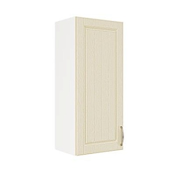 Шкаф верхний (премьер) ШВ 400Н Корпус: ЛДСП белый 16мм; фасад: фрезеровка Лондон, МДФ дуб крем 16мм