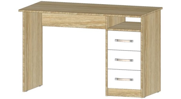 Стол с ящиками Буратино Дуб Сонома / Белый